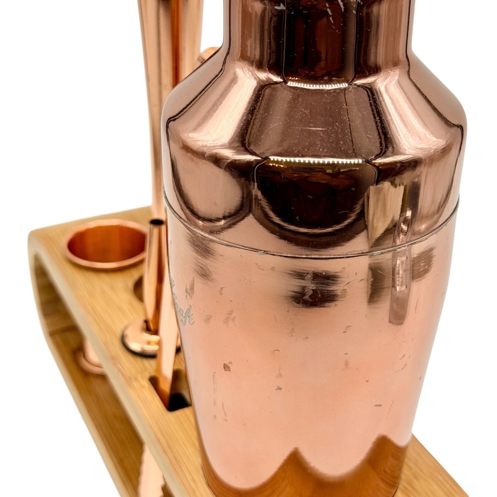 Mixology & Craft Bar‎ Set 10-Piece Rose Gold Cocktail Shaker Kit Bamboo Stand - Picture 4 of 10